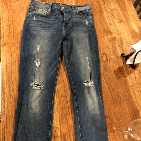 7 for all mankind distressed skinny  jean - Picture 1 of 4